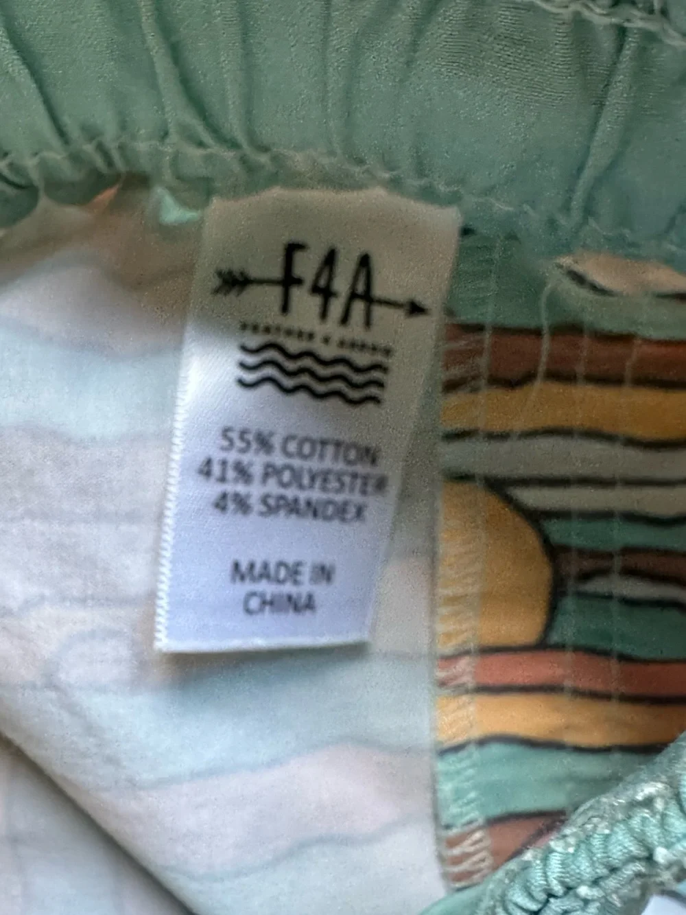 Retro Sun-Wave Swim Trunks with Mint Trim by Feather 4 Arrow